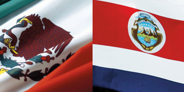 Banderas de México y Costa Rica