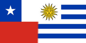 Banderas de Chile y Uruguay