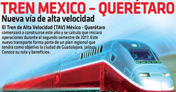 Cartel del proyecto del Tren de Alta Velocidad México-Querétaro