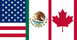 Bandera de EEUU, México y Canada