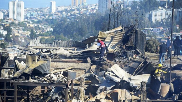 Daños provocados por el incendio en Valparaíso