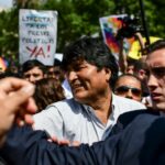 El expresidente de Bolivia Evo Morales, durante una protesta de las Madres de la Plazo de Mayo, el 26 de diciembre de 2019 en Buenos Aires