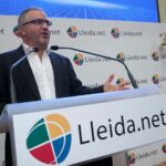 Sisco Sapena, gerente de Lleida.net , en la salida al MAB de Lleida.Net