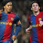 Ronaldinho y Messi en su etapa en el FC Barcelona
