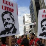 Simpatizantes del ex presidente brasileño Luiz Inácio Lula da Silva