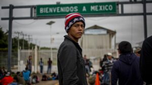Migrante en la frontera con México