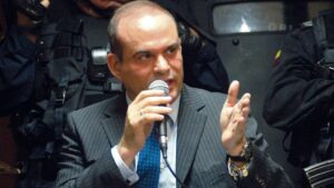 El exparamilitar colombiano Salvatore Mancuso durante una audiencia judicial