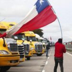 Cortes de carreteras durante la huelga indefinida de camioneros en Chile