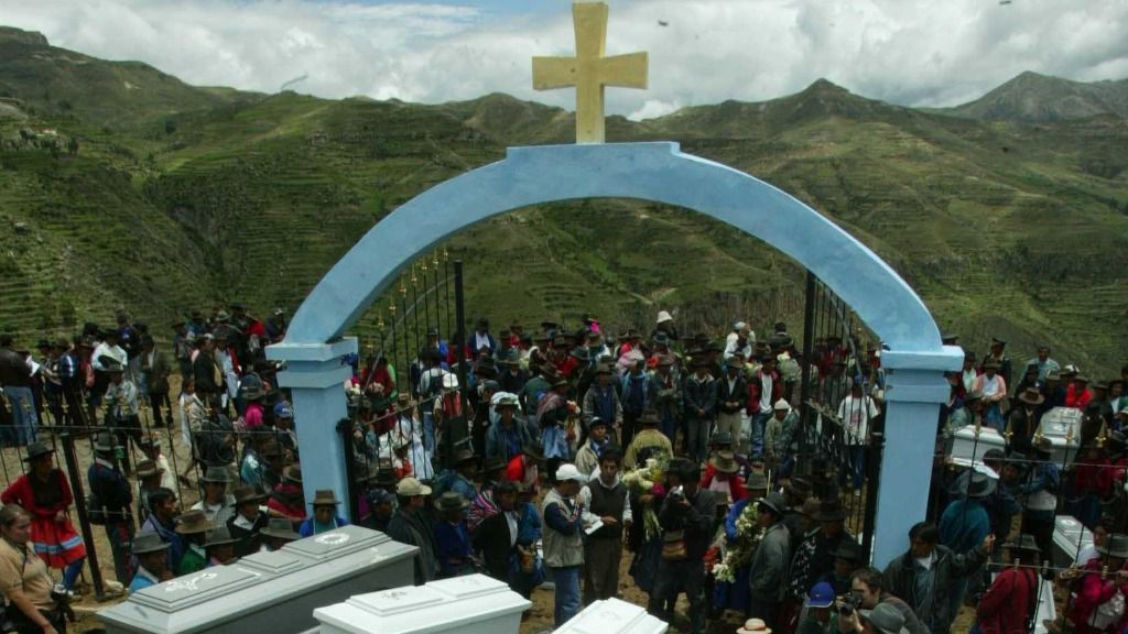 Víctimas de la masacre de Lucanamarca, en el sur de Perú