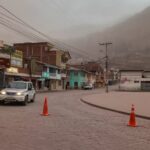 Lluvia de cinza del volcán Sangay, en Ecuador