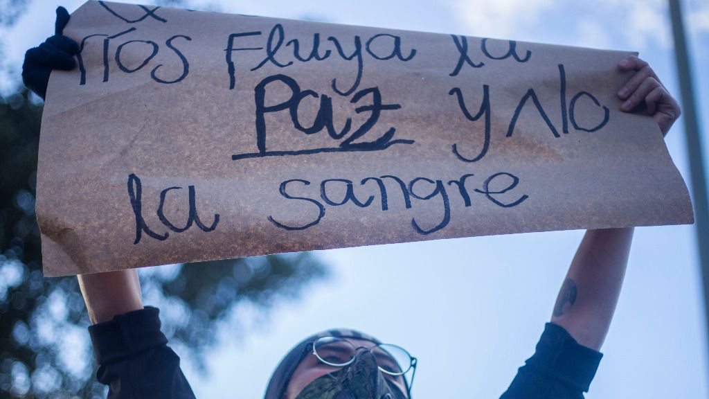 Protesta celebrada en Bogotá, Colombia