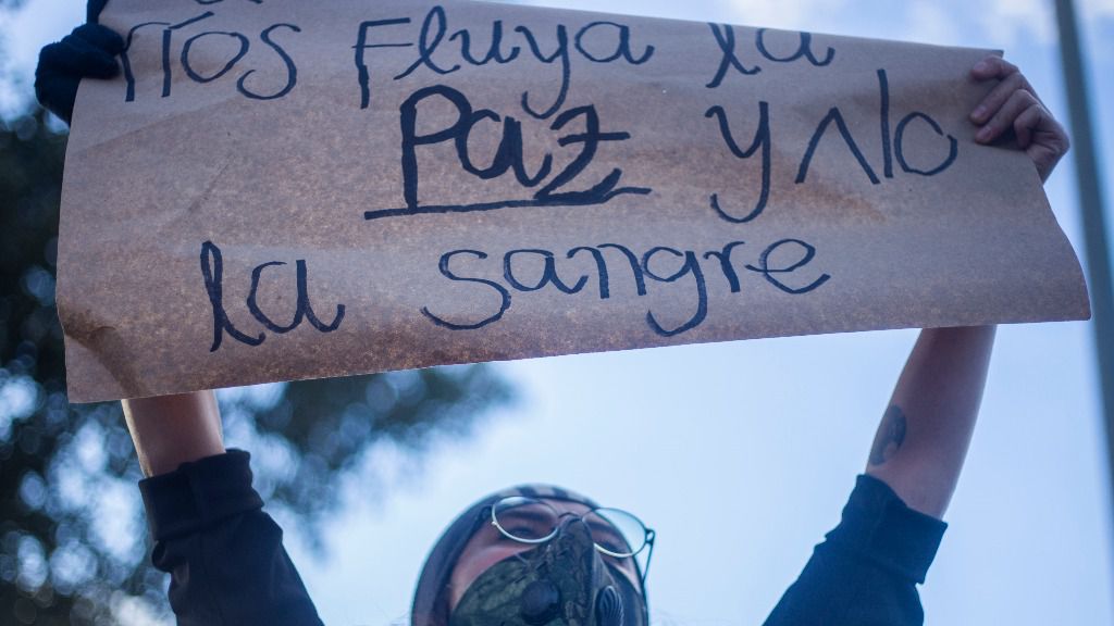Protesta celebrada en Bogotá, Colombia