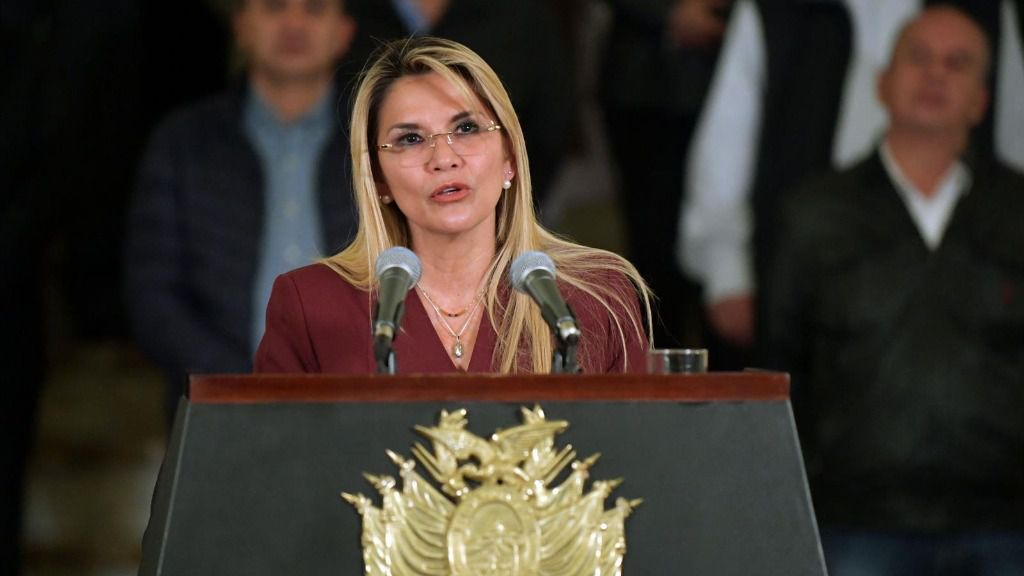La presidenta de Bolivia, Jeanine Áñez
