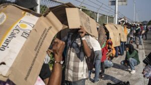 Migrantes hondureños en Chiapas, México