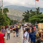 Migrantes venezolanos en la frontera con Colombia, en Cúcuta