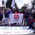 Militantes de la Fuerza Alternativa Revolucionaria del Común (FARC) en Bogotá