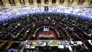 Sesión telemática en la Cámara de Diputados de Argentina