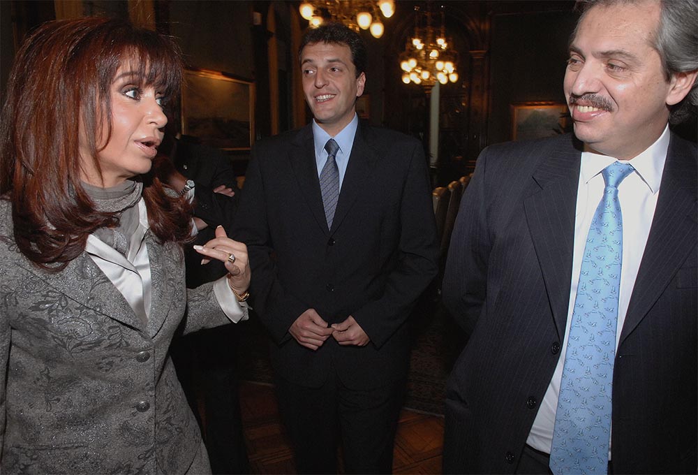 Sergio Massa con Alberto Fernández y Cristina Kirchner