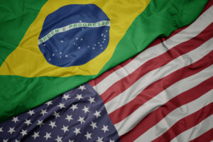 Banderas de Brasil y EEUU